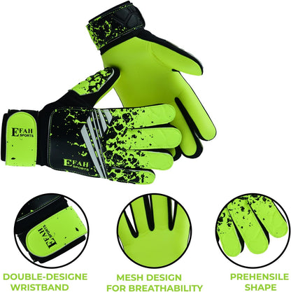 Football Goalkeeper Gloves for Boys Kids Children Youth Soccer Goalie Glove with Super Grip Palms