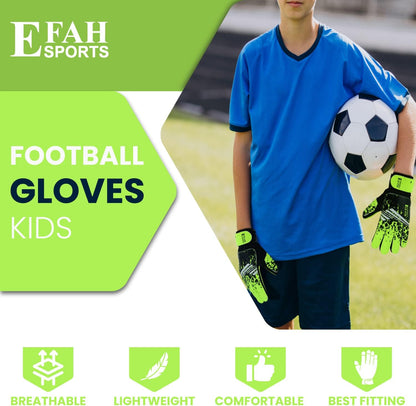 Football Goalkeeper Gloves for Boys Kids Children Youth Soccer Goalie Glove with Super Grip Palms