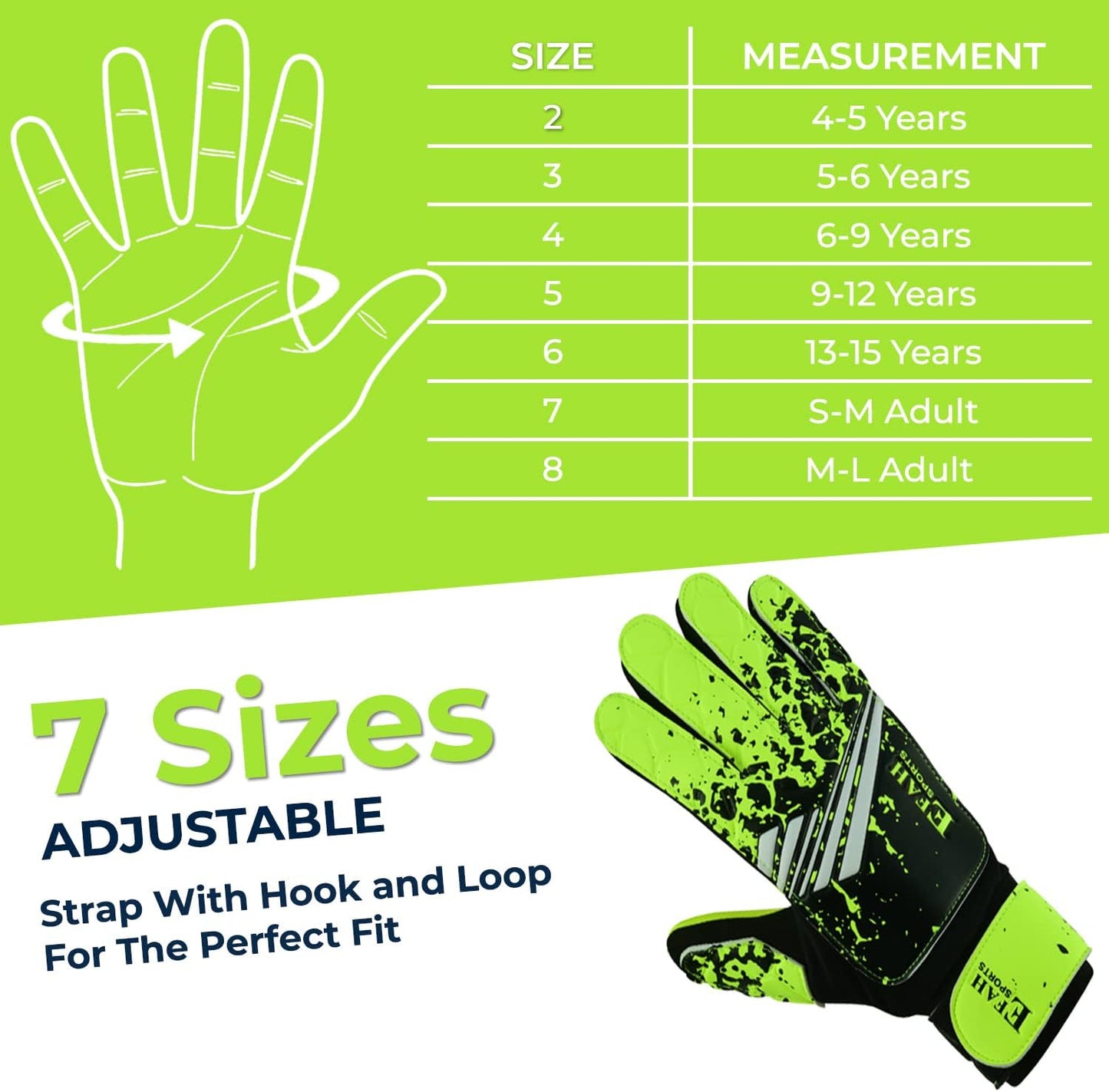 Football Goalkeeper Gloves for Boys Kids Children Youth Soccer Goalie Glove with Super Grip Palms