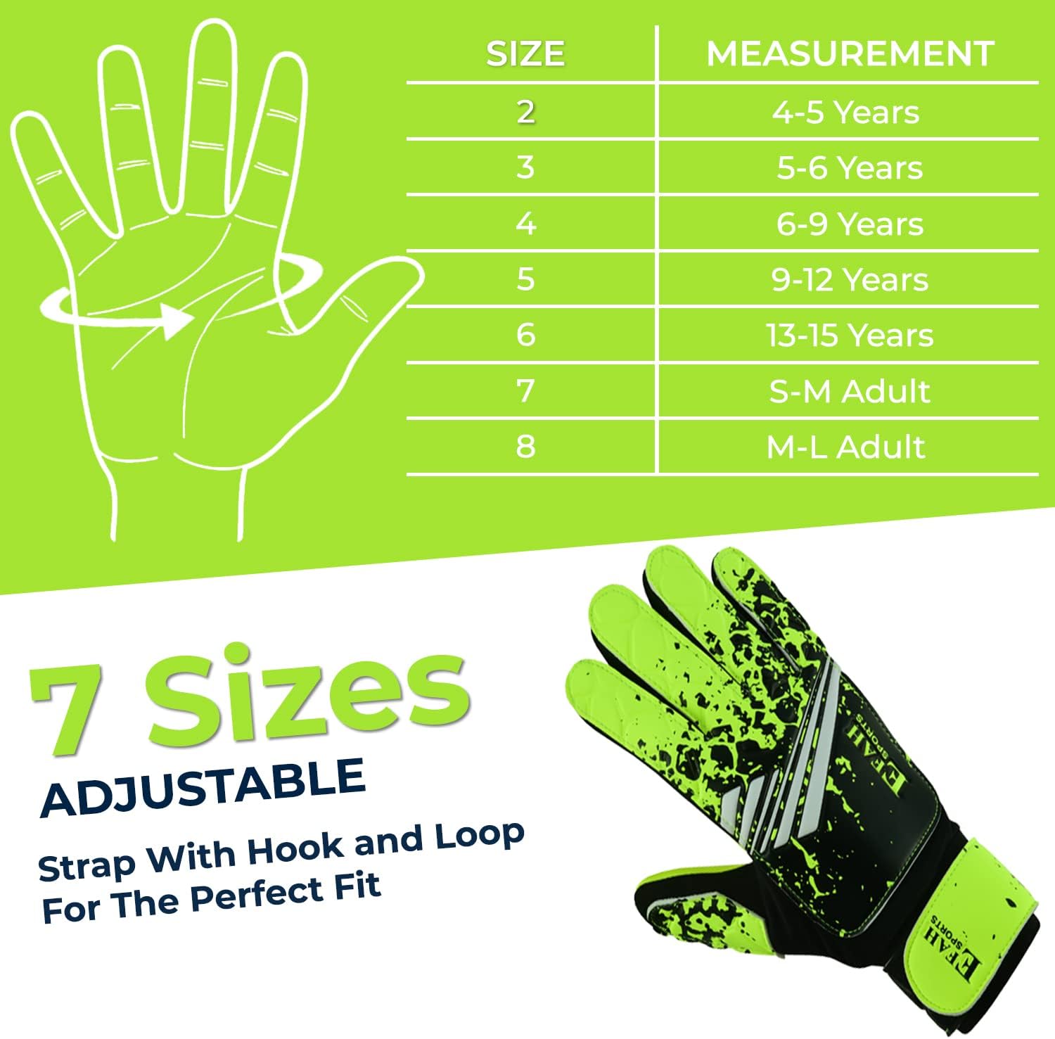Football Goalkeeper Gloves for Boys Kids Children Youth Soccer Goalie Glove with Super Grip Palms
