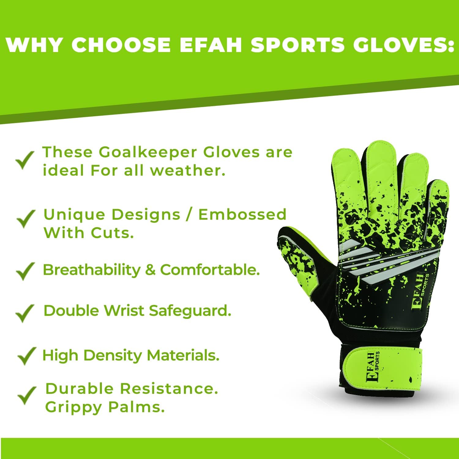 Football Goalkeeper Gloves for Boys Kids Children Youth Soccer Goalie Glove with Super Grip Palms