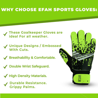 Football Goalkeeper Gloves for Boys Kids Children Youth Soccer Goalie Glove with Super Grip Palms
